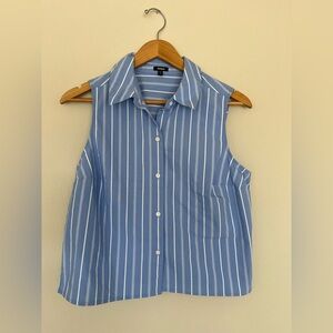 Express Blue and White Striped Blouse - Women's Medium